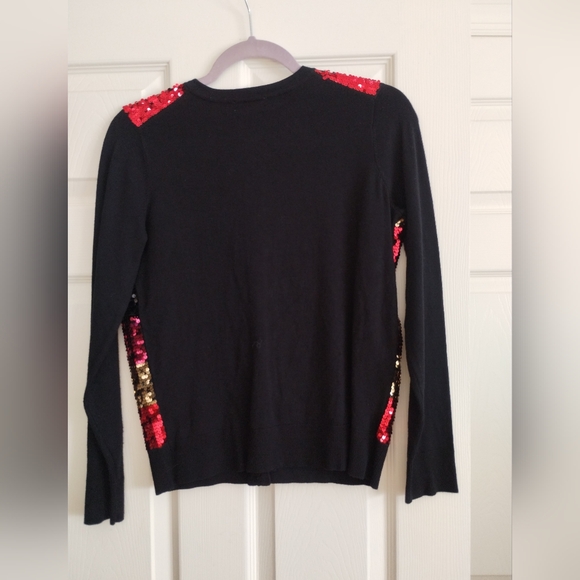 Charter Club Black and Red Sequin Sweater Small - Picture 4 of 6